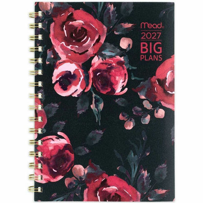 Mead BIG PLANS Tea Part Weekly/Monthly Planner - Weekly, Monthly - 15 Month - October 2026 to December 2027 - 5 1/2" x 8