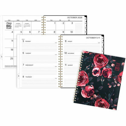 Mead BIG PLANS Tea Part Weekly/Monthly Planner - Weekly, Monthly - 15 Month - October 2026 to December 2027 - Letter - 8