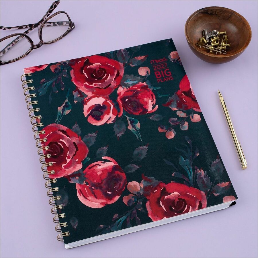 Mead BIG PLANS Tea Part Weekly/Monthly Planner - Weekly, Monthly - 15 Month - October 2026 to December 2027 - Letter - 8