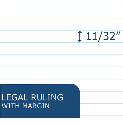 Roaring Spring Bio-Preferred Jr. Legal Pad - 40 Sheets - 80 Pages - Stapled/Tapebound - Both Side Ruling Surface - Ruled