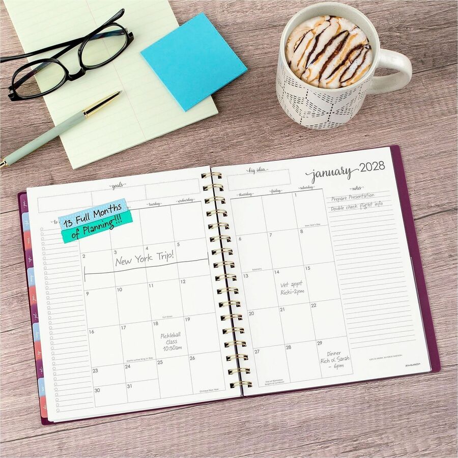 At-A-Glance Harmony Weekly/Monthly Planner - Weekly, Monthly - 13 Month - January 2027 to January 2028 - 7" x 8 3/4" She