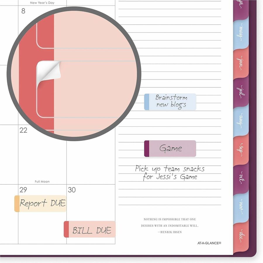 At-A-Glance Harmony Weekly/Monthly Planner - Weekly, Monthly - 13 Month - January 2027 to January 2028 - 7" x 8 3/4" She