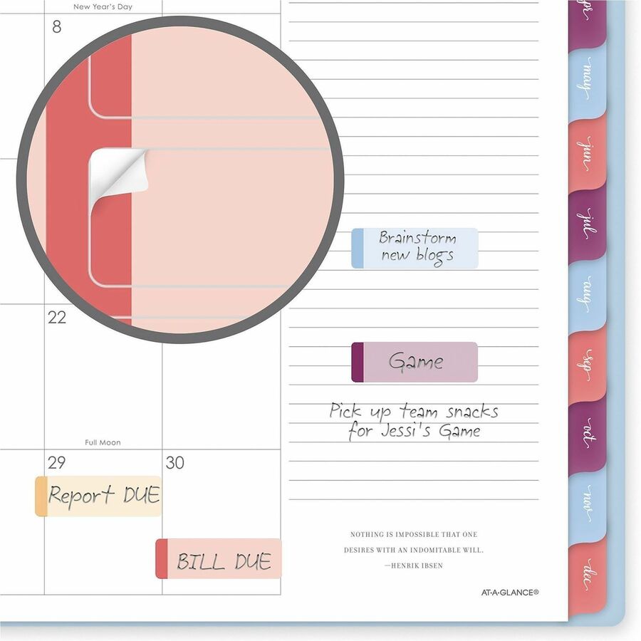 At-A-Glance Harmony Weekly/Monthly Planner - Weekly, Monthly - 13 Month - January 2027 to January 2028 - 7" x 8 3/4" She