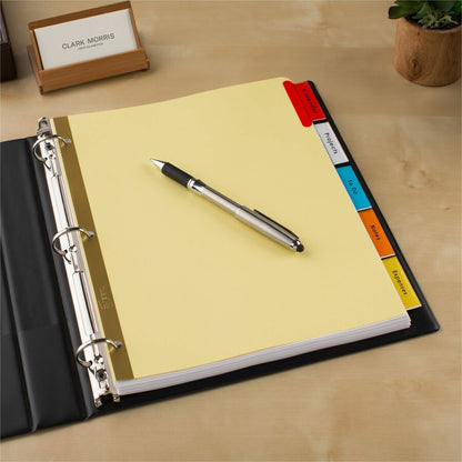 Avery Big Tab Insertable Dividers - 5 Tab(s)/Set - 8.5" Divider Width x 11" Divider Length - 3 Hole Punched - Buff Buff 