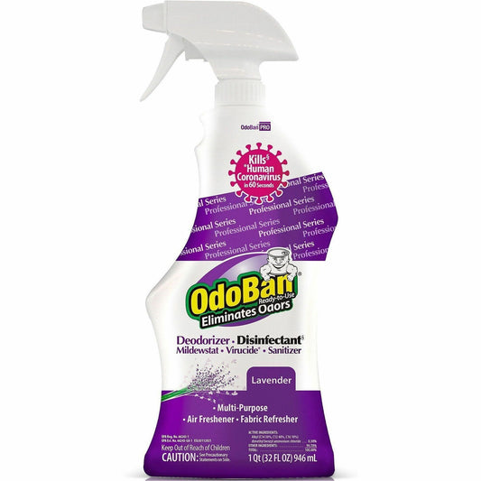 OdoBan Lavender Deodorizer Disinfectant Spray - For Multipurpose - Ready-To-Use - Spray, Liquid - 32 fl oz (1 quart) - F