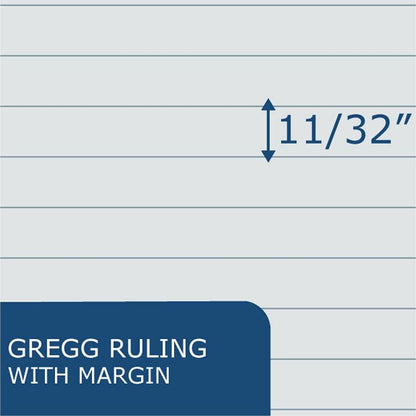 Roaring Spring Enviroshades Gregg-Ruled Steno Book - 80 Sheets - 160 Pages - Spiral Bound - Gregg Ruled Margin - 15 lb B