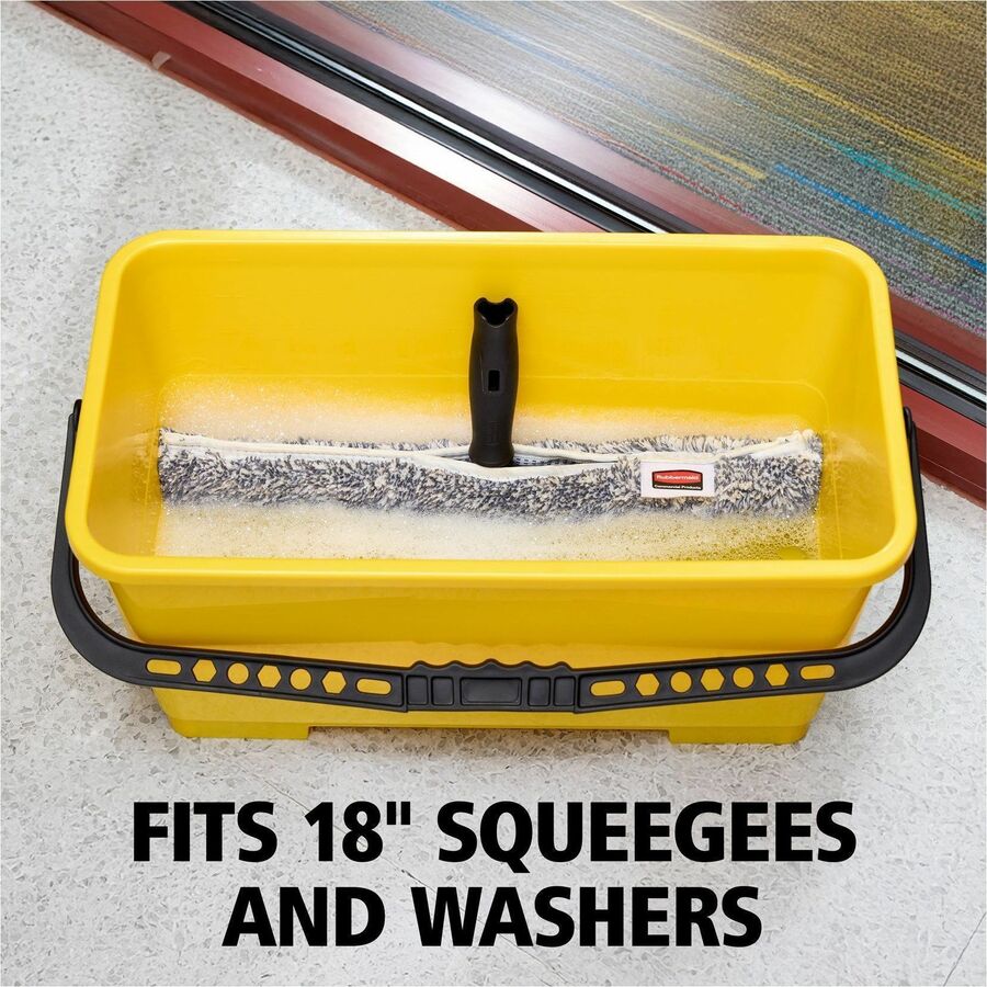 Rubbermaid Commercial Glass Cleaning Bucket with Lid - 10.6" x 22.2" - Yellow - 1 Each