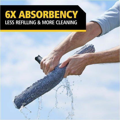 Rubbermaid Commercial HYGEN Microfiber Glass Washer - For Squeegee - Gray - MicroFiber - 0.6" Height x 4.3" Width x 24.5