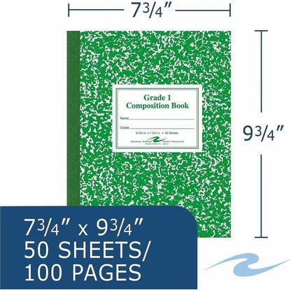 Roaring Spring First-grade Composition Books - 50 Sheets - 100 Pages - Sewn/Tapebound - Both Side Ruling Surface - Ruled