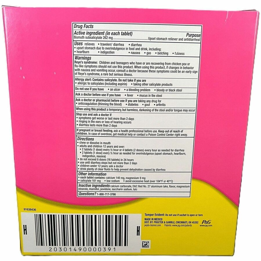 Lil' Drug Store Pepto-Bismol Chewable Tablets - For Upset Stomach, Diarrhea, Nausea, Heartburn, Indigestion