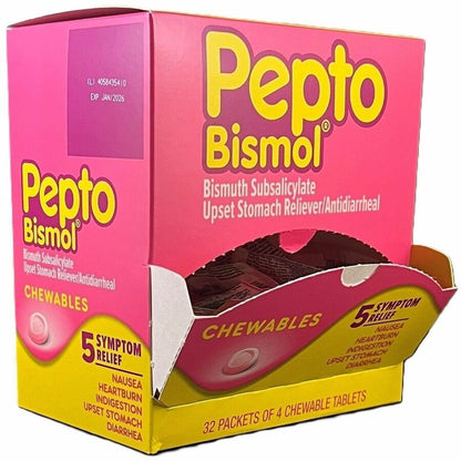 Lil' Drug Store Pepto-Bismol Chewable Tablets - For Upset Stomach, Diarrhea, Nausea, Heartburn, Indigestion