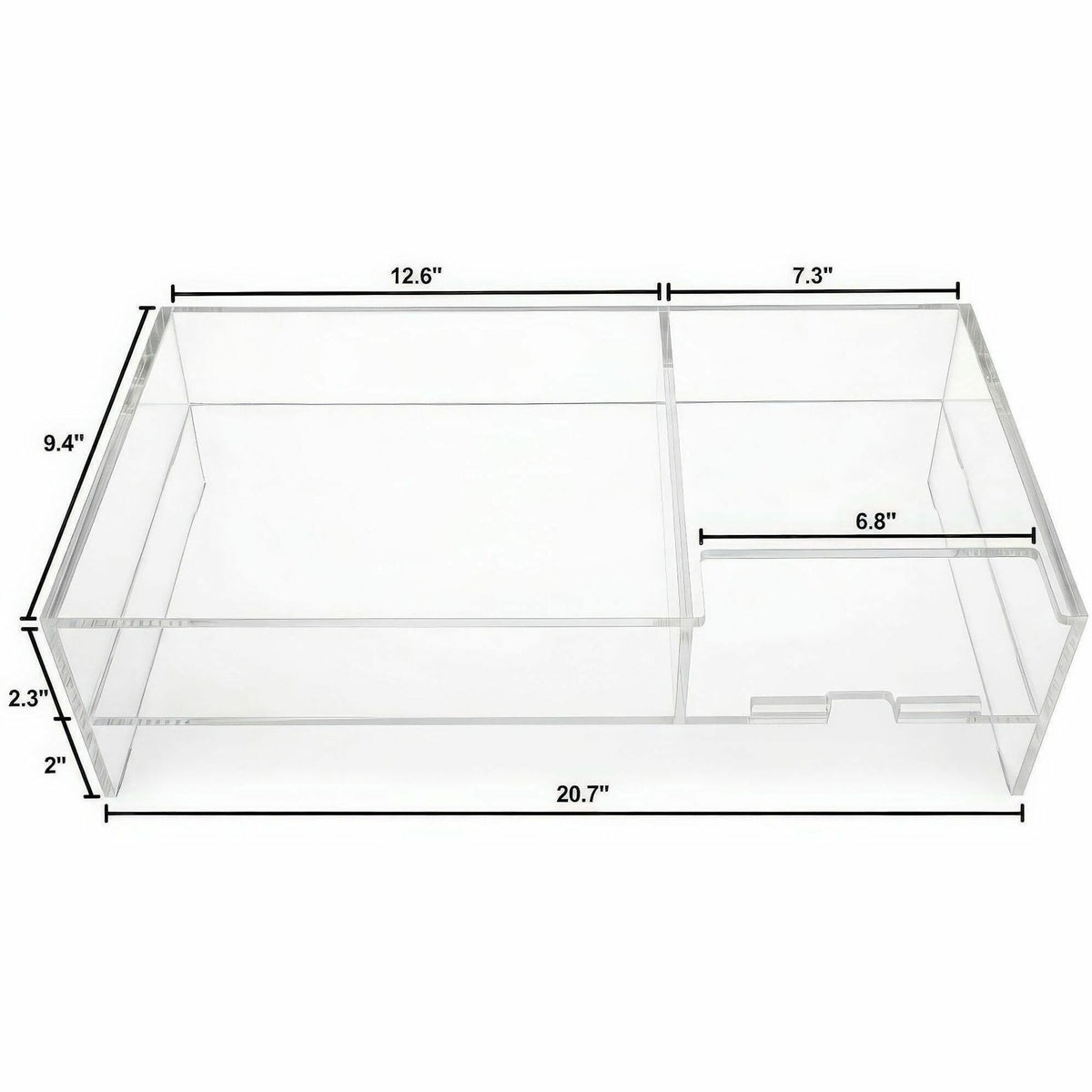Kantek 2-Tier Acrylic Monitor Stand - 4.30" Height x 9.40" Width x 20.70" Depth - Desktop - Acrylic - Clear - 1 Each