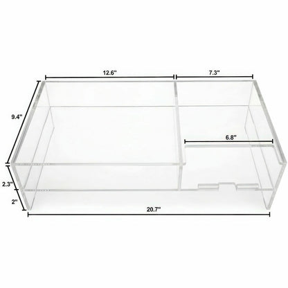 Kantek 2-Tier Acrylic Monitor Stand - 4.30" Height x 9.40" Width x 20.70" Depth - Desktop - Acrylic - Clear - 1 Each