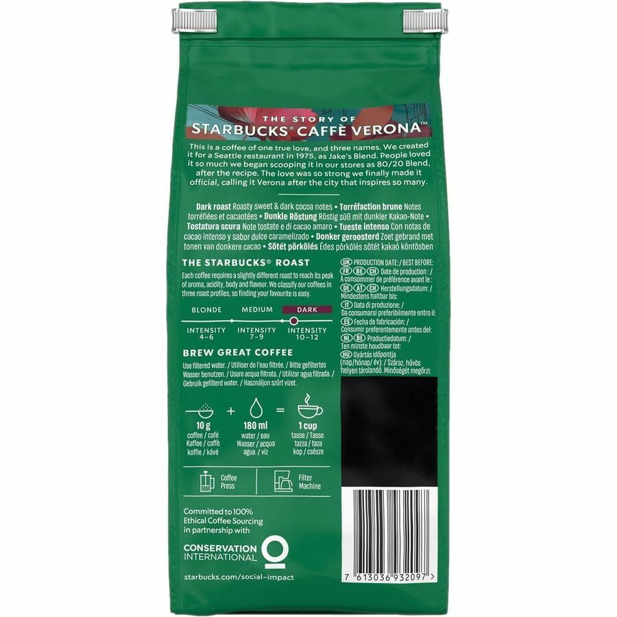 Starbucks Ground Caffe Verona Dark Roast Ground Coffee - Compatible with Drip-coffee Brewer - Dark - Ground - Caffé Vero