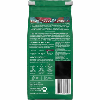 Starbucks Ground Caffe Verona Dark Roast Ground Coffee - Compatible with Drip-coffee Brewer - Dark - Ground - Caffé Vero