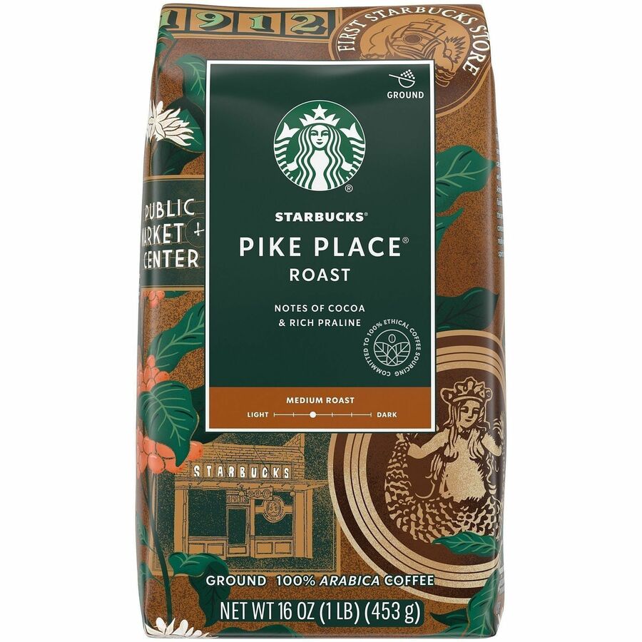 Starbucks Ground Pike Place Ground Coffee - Medium - Ground - Pike Place Roast