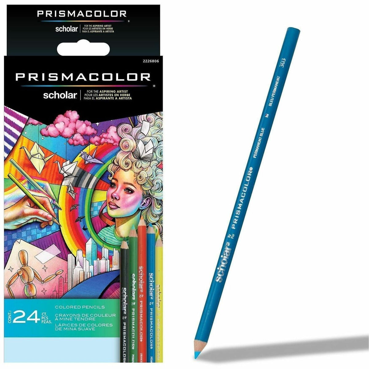 Prismacolor Scholar Colored Pencils - Assorted Lead - 24 / Pack