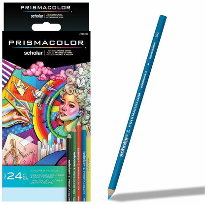 Prismacolor Scholar Colored Pencils - Assorted Lead - 24 / Pack
