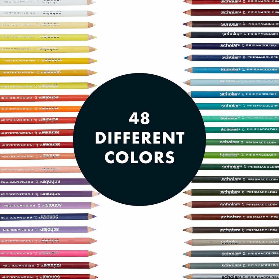 Prismacolor Scholar Colored Pencils - Assorted Lead - 48 / Pack