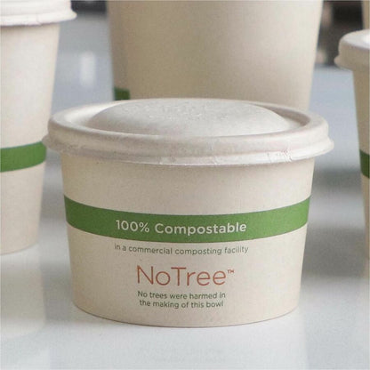World Centric Compostable Fiber Lids - Plant Fiber - Beige - 50 Lids/Pack - 2 / Carton