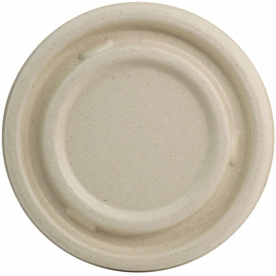 World Centric Compostable Fiber Lids - Plant Fiber - Beige - 50 Lids/Pack - 2 / Carton