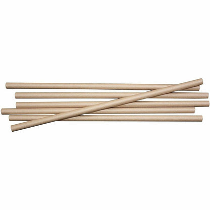 World Centric 8" Compostable Kraft Paper Straws - 8" Length - Kraft Paper - Beige - 50 / Pack