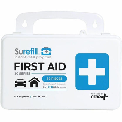 Aero Surefill All-Purpose Weatherproof First-Aid Kits - 72 x Piece(s) For 10 x Individual(s) - 5.5" Height x 3" Width8.5
