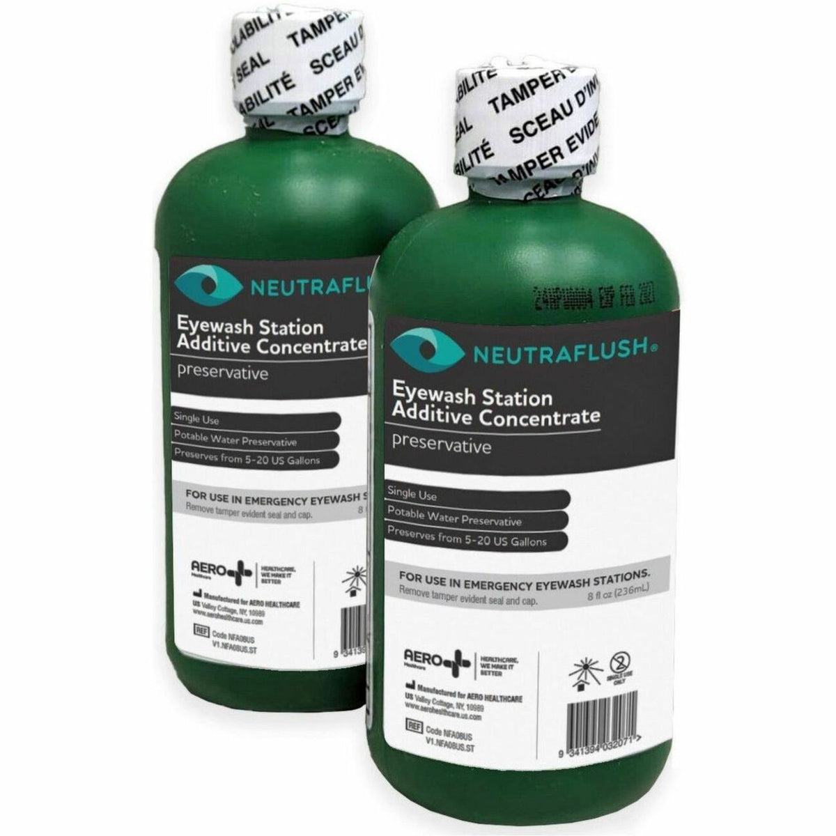 Aero Neutraflush Eyewash Station Additive Concentrate - 8 fl oz - Green, White, Black - Portable - 1 Each