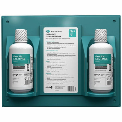 Aero NeutraFlush Eyewash Station Wall Unit - 1 quart - Green - Portable - 1 Each