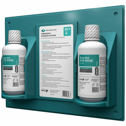 Aero NeutraFlush Eyewash Station Wall Unit - 1 quart - Green - Portable - 1 Each