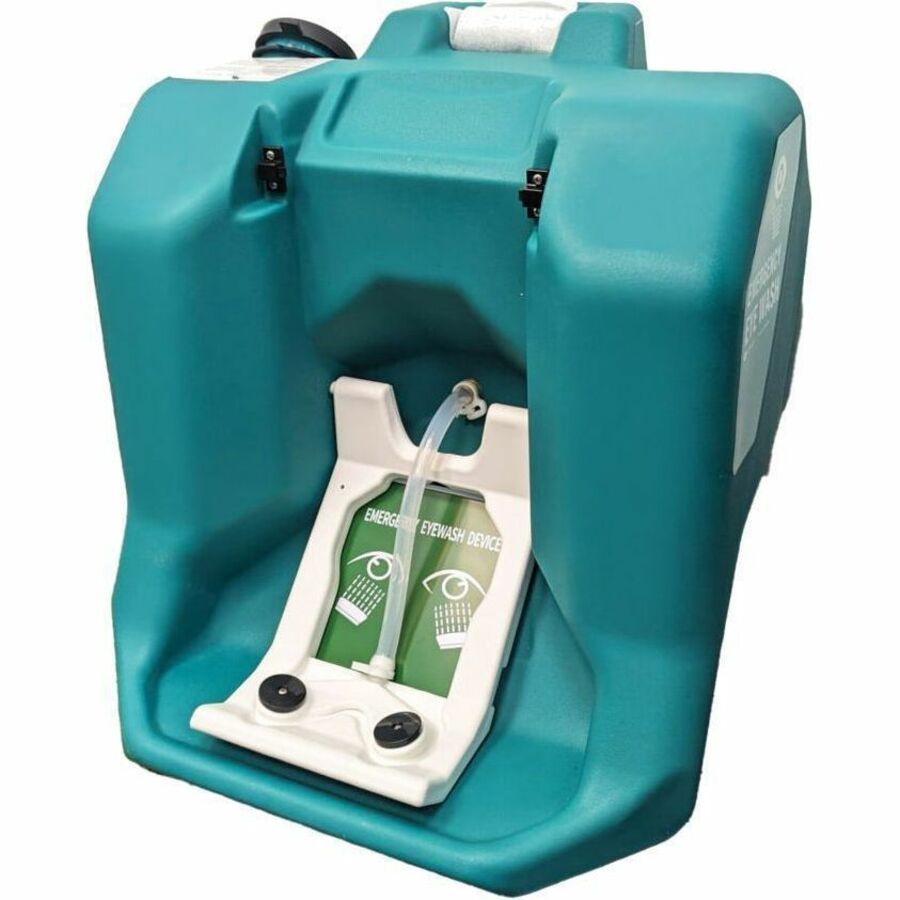Aero NeutraFlush Gravity-Fed Portable Eyewash Station - 16 gal - 0.25 Hour - 50.5" x 21.3" x 21.3" - Green - Portable - 
