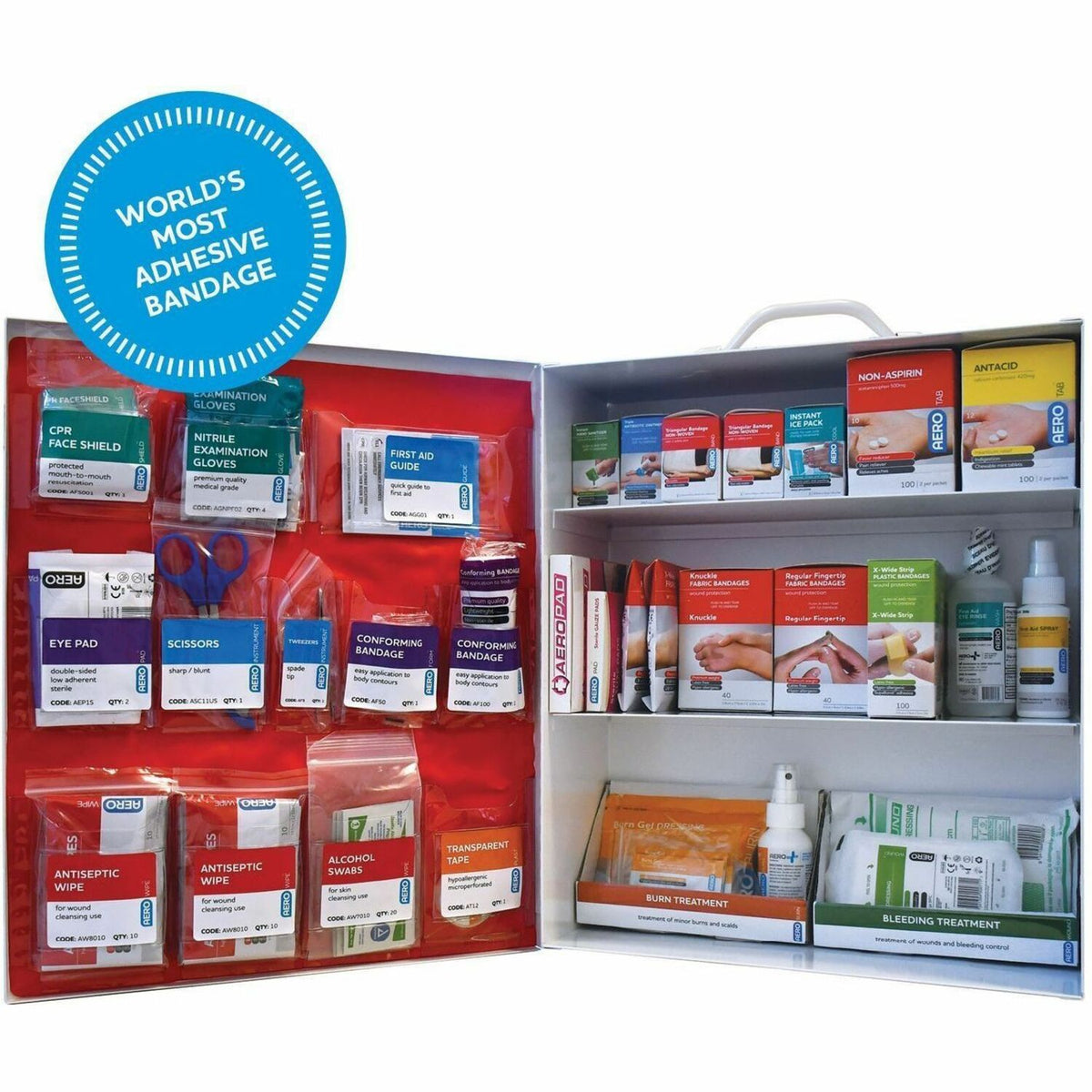 Aero Surefill Metal First-Aid Cabinets - 576 x Piece(s) - 16.8" Height x 5.8" Width14" Length - Metal Case - Blue, White