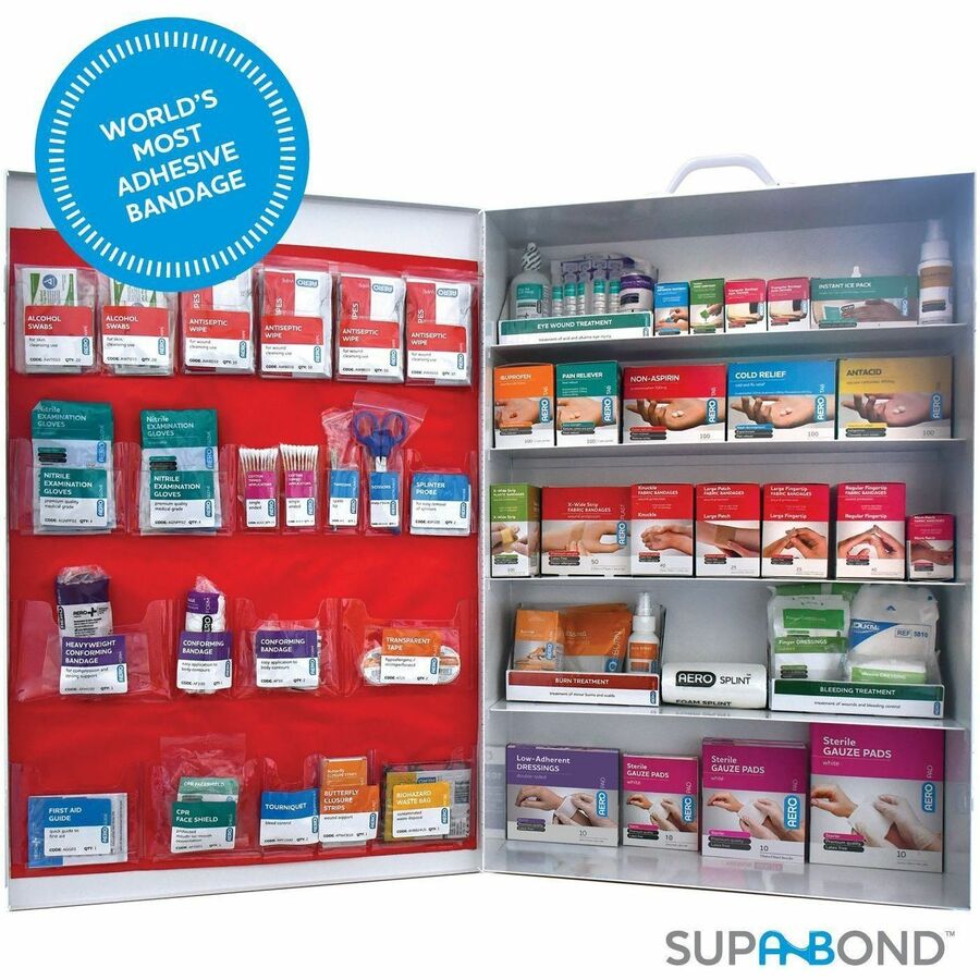 Aero Surefill Metal First-Aid Cabinets - 1186 x Piece(s) - 28.8" Height x 6.3" Width19.8" Length - Metal Case - Blue, Wh