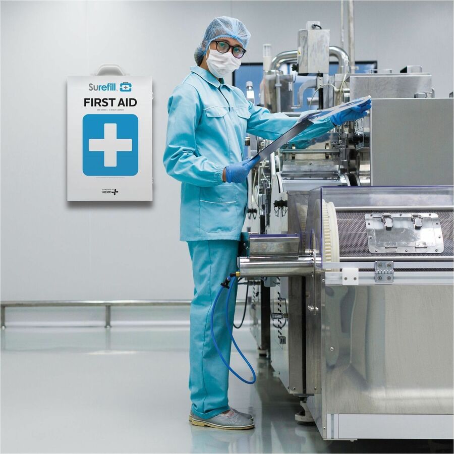 Aero Surefill Metal First-Aid Cabinets - 1186 x Piece(s) - 28.8" Height x 6.3" Width19.8" Length - Metal Case - Blue, Wh