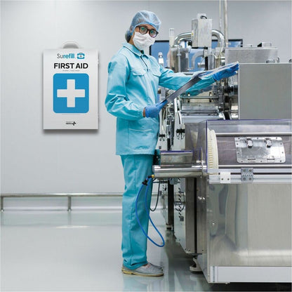 Aero Surefill Metal First-Aid Cabinets - 1186 x Piece(s) - 28.8" Height x 6.3" Width19.8" Length - Metal Case - Blue, Wh