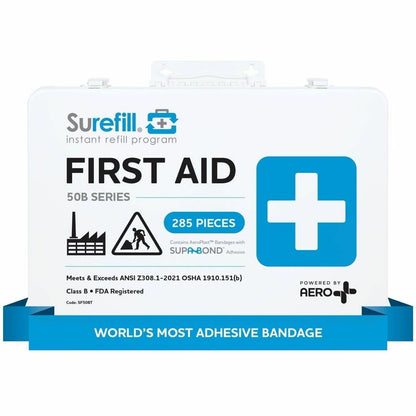 Aero Surefill Metal First-Aid Kits - 284 x Piece(s) For 50 x Individual(s) - 10" Height x 2.5" Width14" Length - Metal C