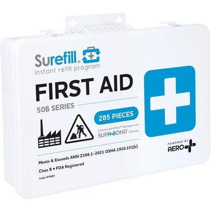 Aero Surefill Metal First-Aid Kits - 284 x Piece(s) For 50 x Individual(s) - 10" Height x 2.5" Width14" Length - Metal C