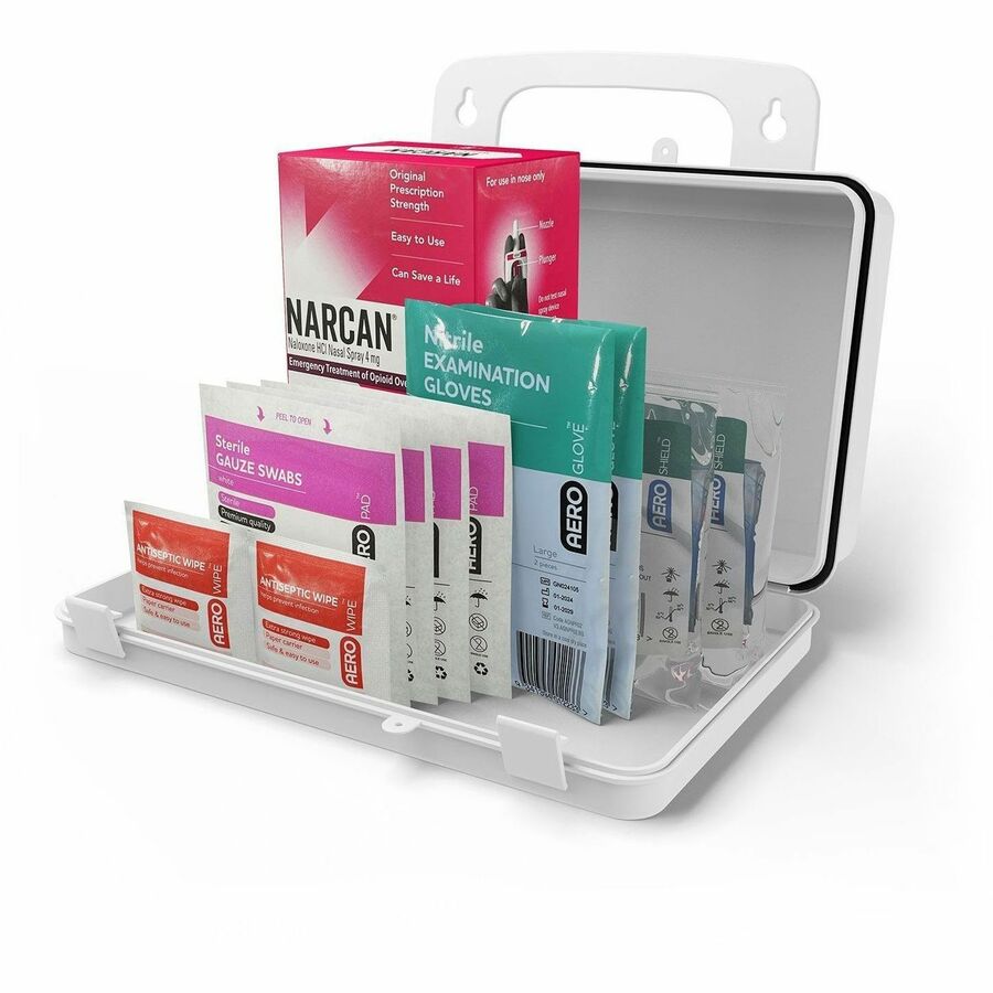 Aero Surefill Opioid Overdose Kit - 14 x Piece(s) - 5.5" Height x 3" Width8.5" Length - Plastic Case - White, Purple, Bl