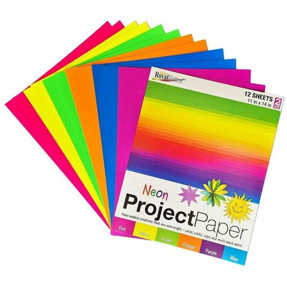 Royal Brites 2-Sided Project Paper Neon Assortment - 12 / Carton