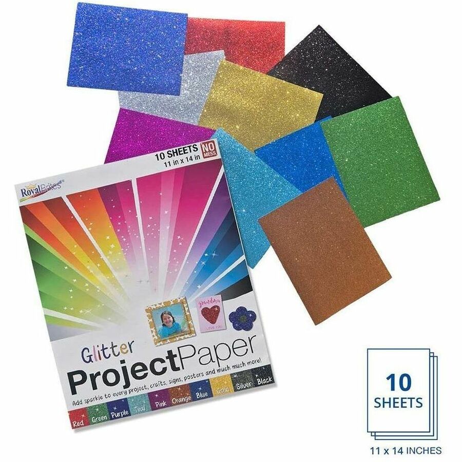 Royal Brites Glitter Project Paper Assortment - 10 / Carton