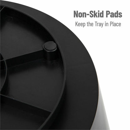 Mind Reader 4-Compartment Snack Carousel Organizer - 4 Compartment(s) - Rotate, Lightweight - Black