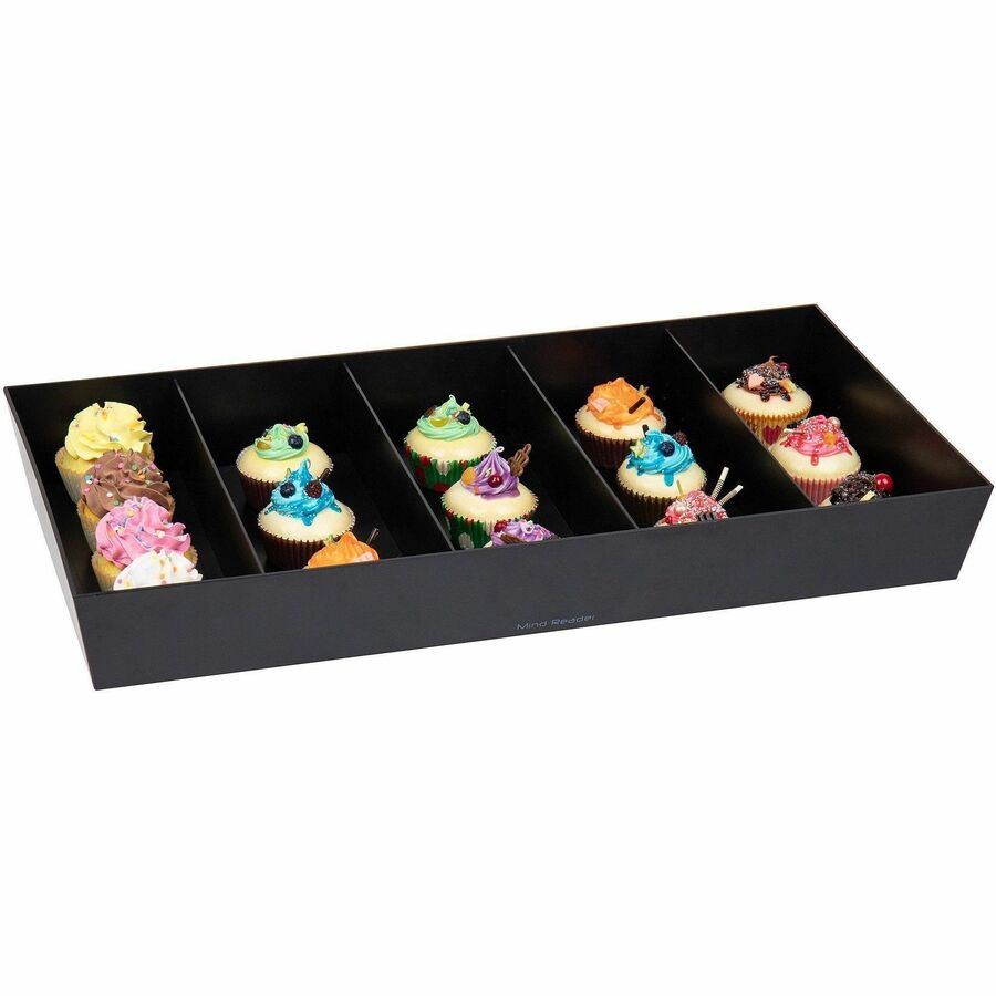 Mind Reader 5-Compartment Snack Organizer - 5 Compartment(s) - Lightweight - Black