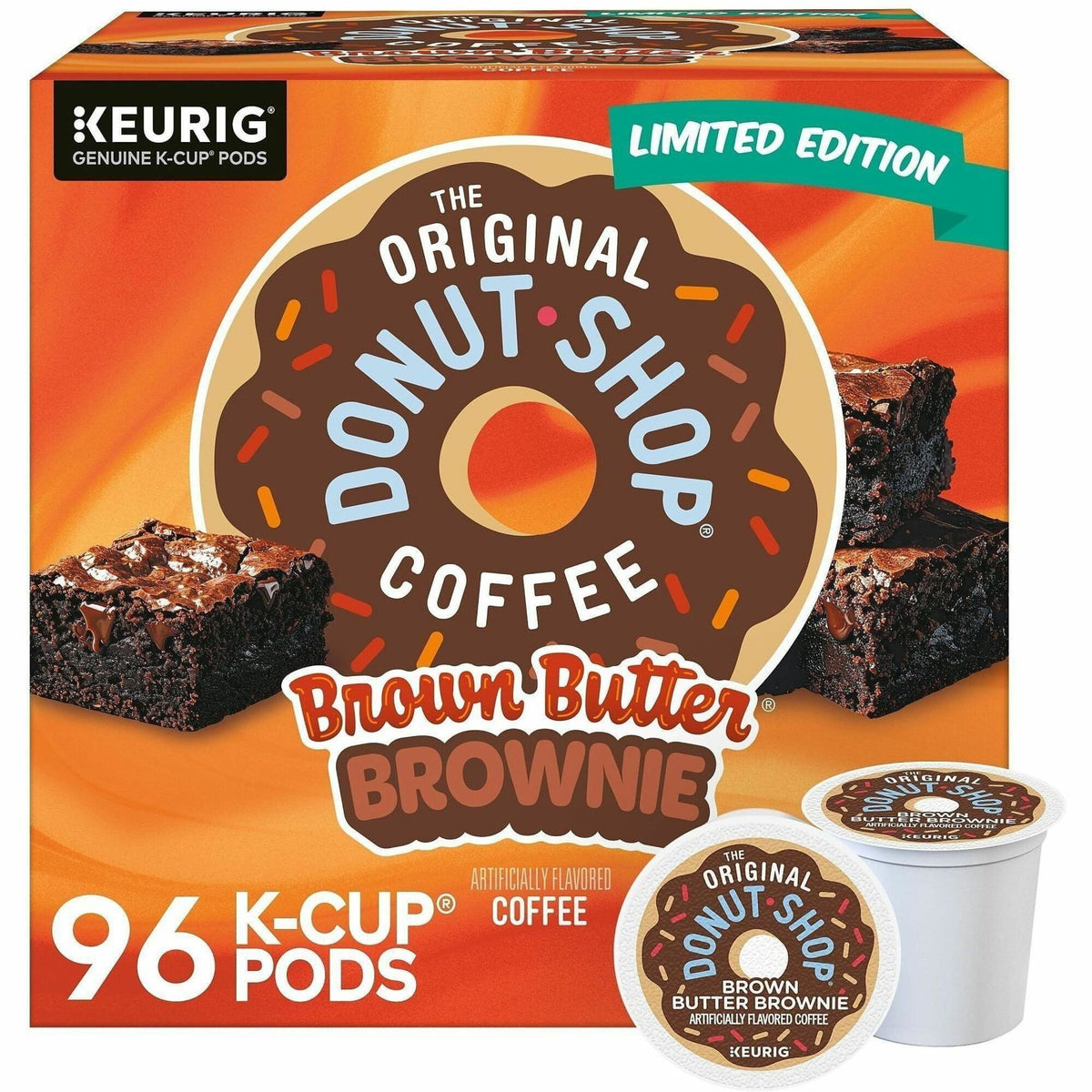 The Original Donut Shop® K-Cup Brown Butter Brownie Coffee - Compatible with Keurig Brewer - K-Cup - Brown Butter Browni