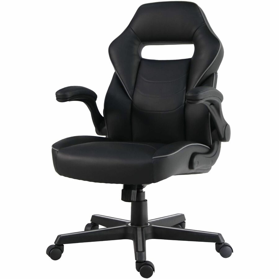 Lorell Flip-Arm Gaming Chair - Black