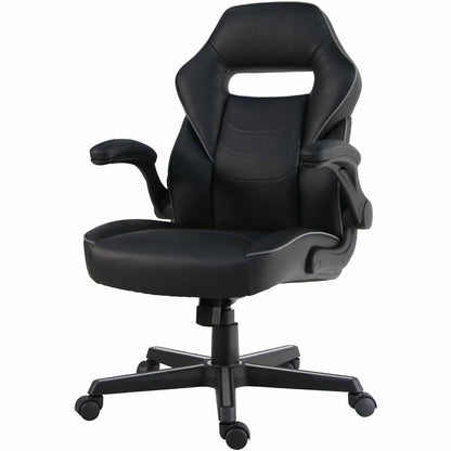 Lorell Flip-Arm Gaming Chair - Black