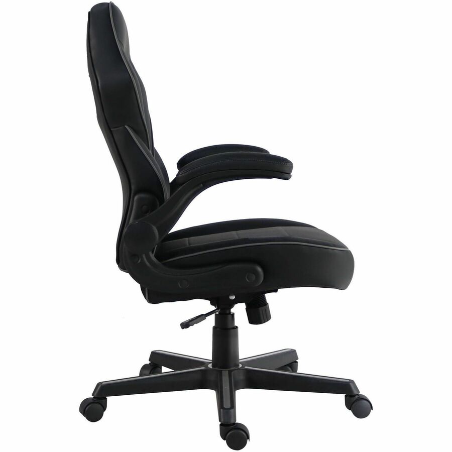 Lorell Flip-Arm Gaming Chair - Black