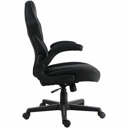 Lorell Flip-Arm Gaming Chair - Black