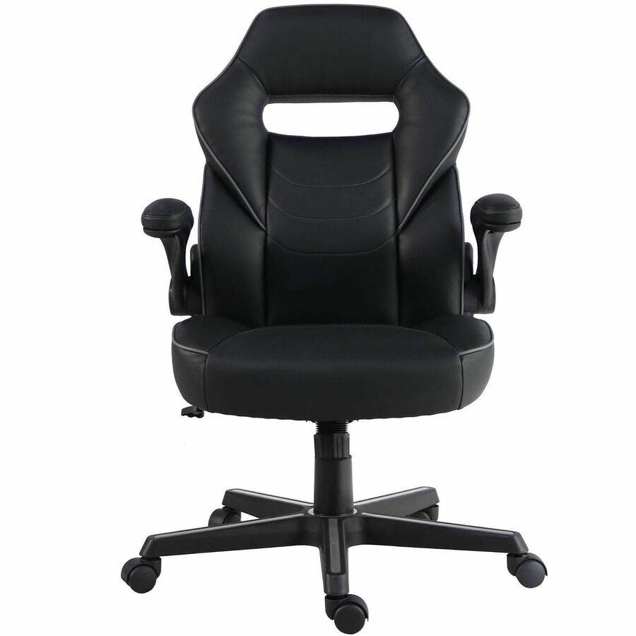 Lorell Flip-Arm Gaming Chair - Black