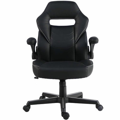 Lorell Flip-Arm Gaming Chair - Black