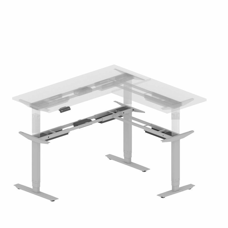 Lorell Sit-Stand 3rd-Leg Base - Silver Base - 2 Tier(s) - 275 lb Capacity - Height Adjustable - 3-Stage - 45" Height - W
